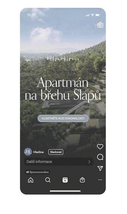 Hladina — animated campaign mockup
