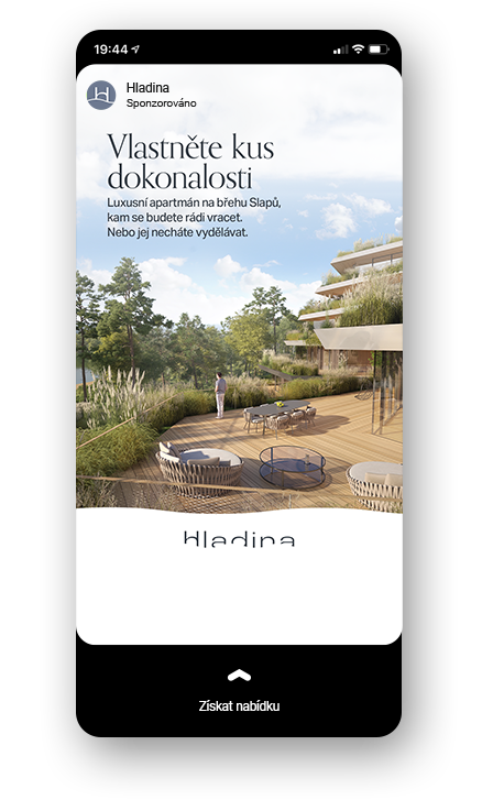 Hladina — Meta story ad mockup