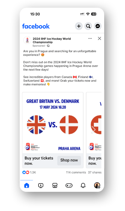 IIHF 2024 social media ad mockup
